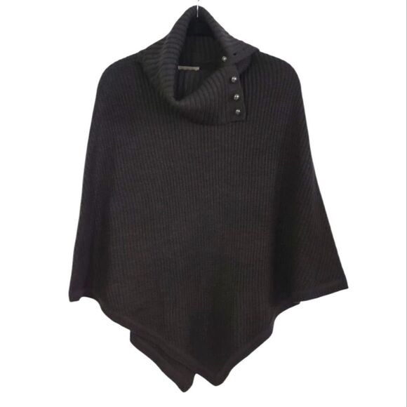 NWT Michael Kors Charcoal Knit Poncho OS - Picture 1 of 8